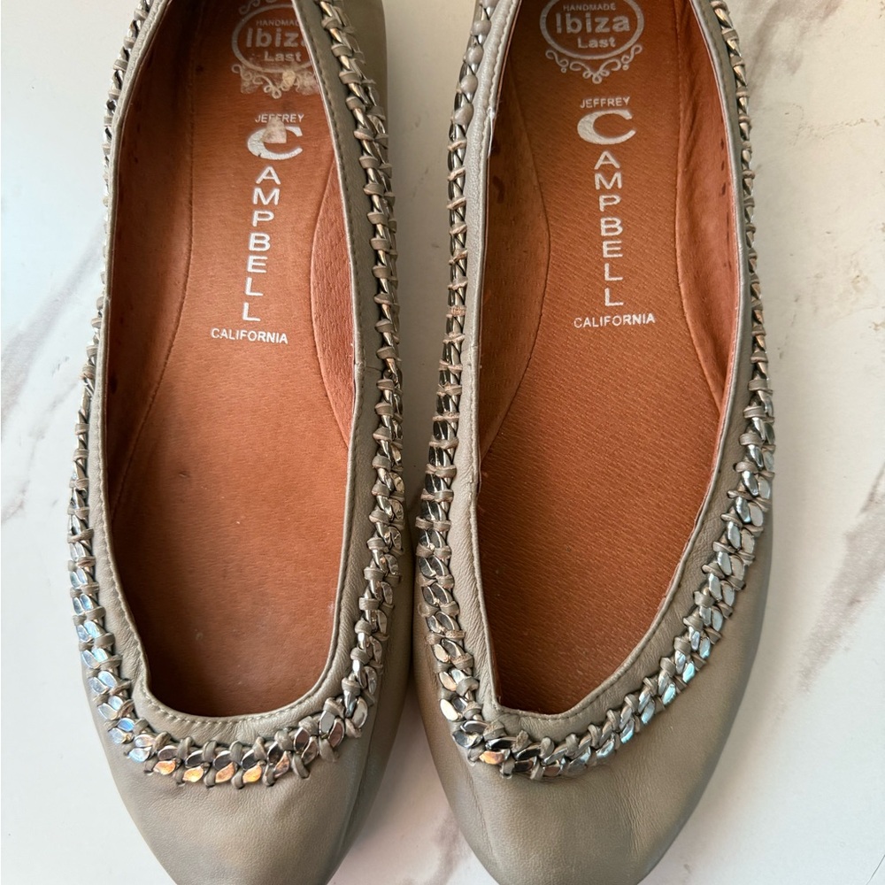 Jeffrey Campbell Ibiza Flats, Green-Beige, Size 10, GUC - Picture 5 of 14